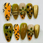 More to save up to 60% Autumn Leopard 3D Flower Press On Nails