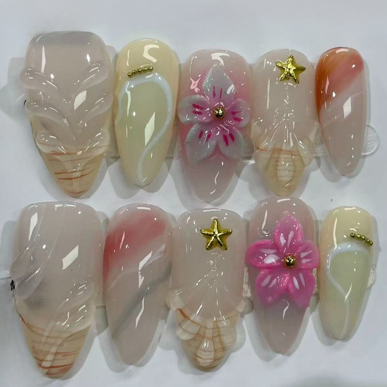 More to save up to 60% Handmade Floral Glitter Press On False Nails