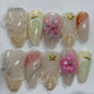 More to save up to 60% Handmade Floral Glitter Press On False Nails