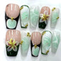 More to save up to 60% Handmade Mint Floral Press On Fake Nails