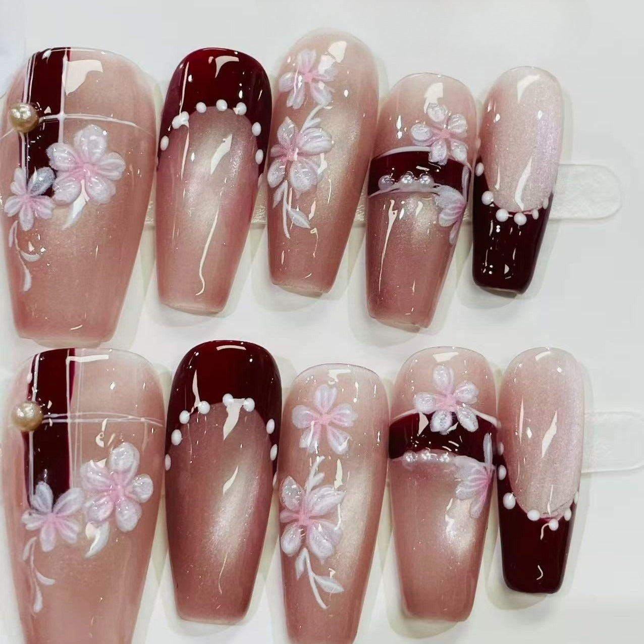More to save up to 60% Pink Gold Almond Press On Nails