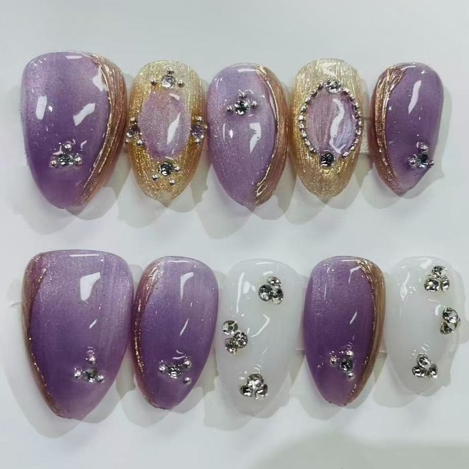 More to save up to 60% Press On Nails Pink Chrome Flower