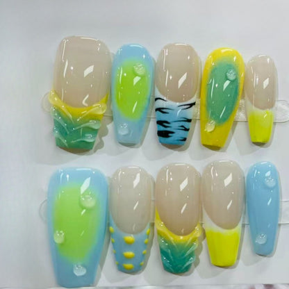 More to save up to 60% Handmade Press On Nails Tiger Lily Flower Design