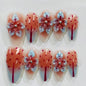 More to save up to 60% Hand Painted Floral Almond Press On Nails