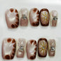 More to save up to 60% Pink Gold Almond Press On Nails