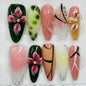 More to save up to 60% Hand Painted Floral Almond Press On Nails