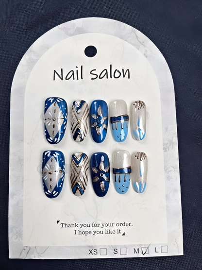 More to save up to 60% Floral Pearl Almond Fake Nails