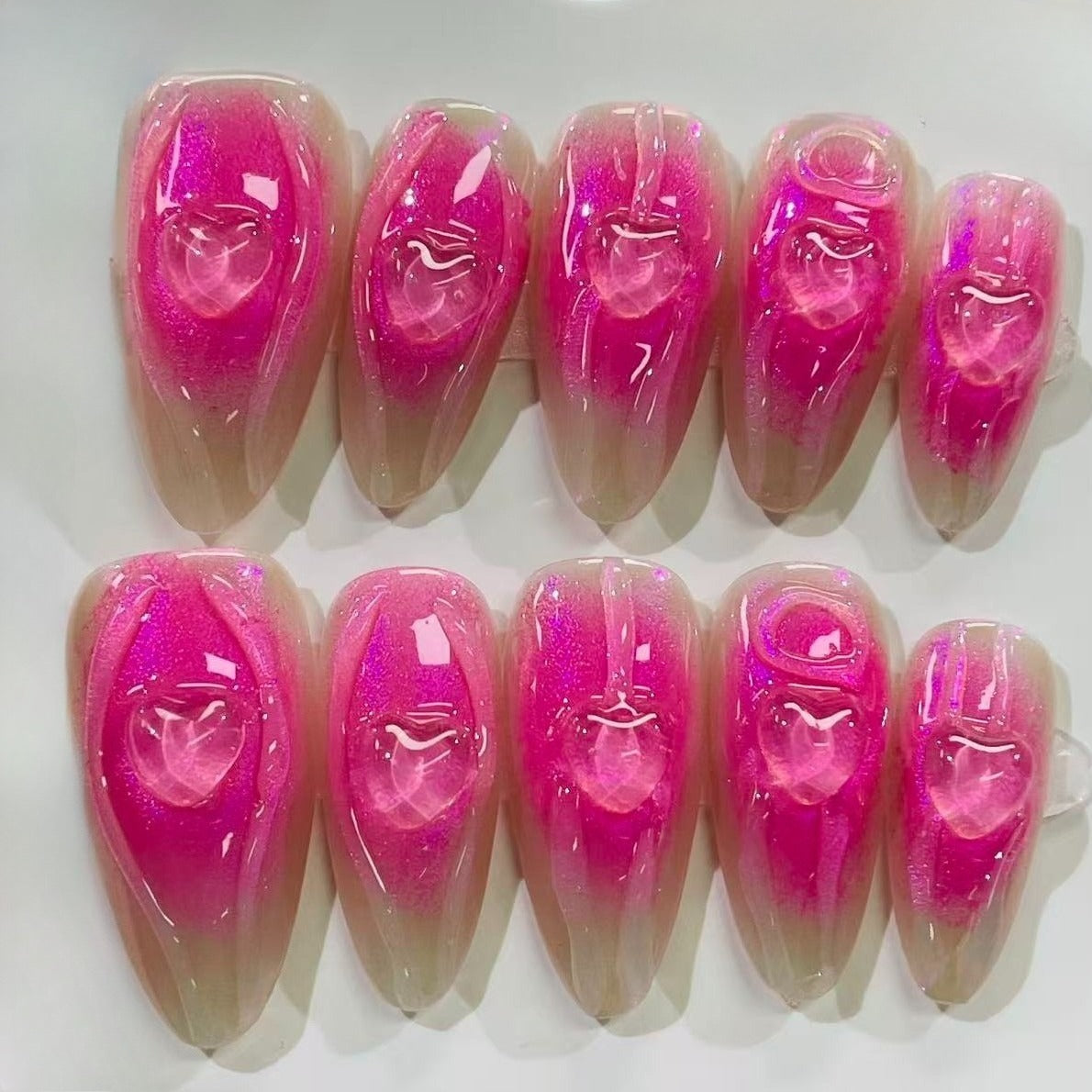 More to save up to 60% Green 3D Flower Press On Nails