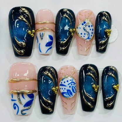 More to save up to 60% Autumn Leopard 3D Flower Press On Nails