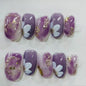 More to save up to 60% Mint Green Blue Gem Almond Handmade Press On Nails