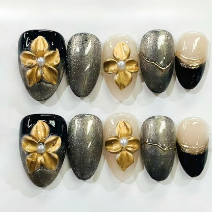 More to save up to 60% Autumn Leopard 3D Flower Press On Nails
