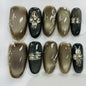 More to save up to 60% Mint Green Blue Gem Almond Handmade Press On Nails