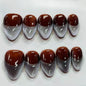 More to save up to 60% Brown Silver Gradient Almond Press On Nails