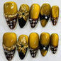 More to save up to 60% Blue Press On Nails Silver 3D Flower Design