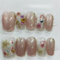 More to save up to 60% Golden 3D Flower Rhinestone Press On Nails