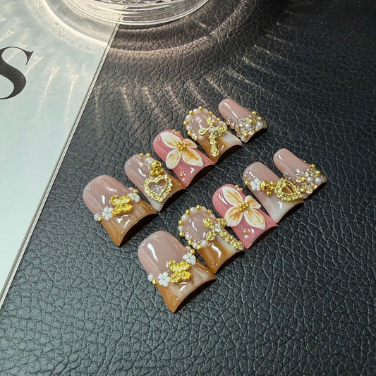 Duck Beak Summer Colorful Relief Three-dimensional Carving Pile Diamond Glittering Light Luxury Sweet White