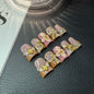 Duck Beak Summer Colorful Relief Three-dimensional Carving Pile Diamond Glittering Light Luxury Sweet White