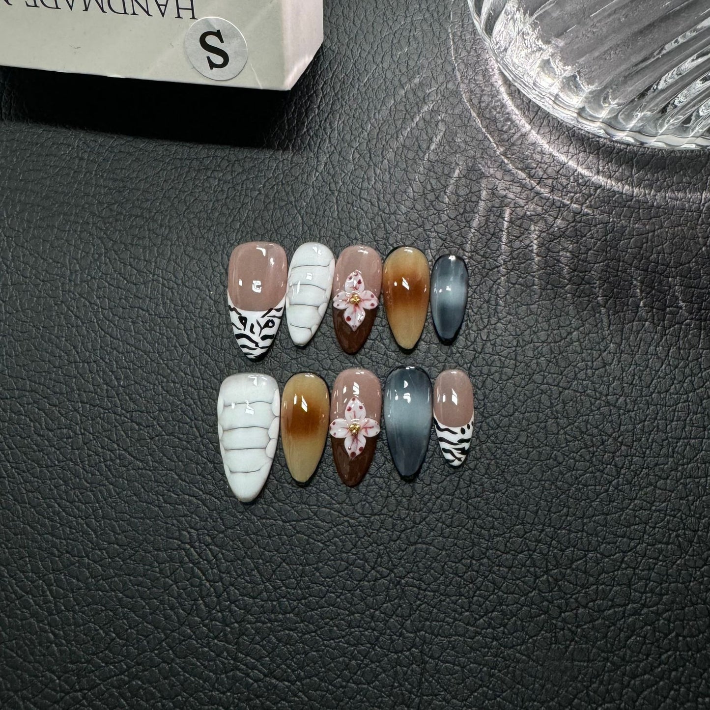 Summer Love Handmade Press on Nails Hand Painted Three-dimensional Flowers Niche Premium Sense Display Day