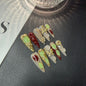 Original for Press on Nails Long pointed butterfly Camellia handcrafted design for wearable armor