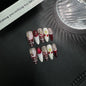 Exquisite Christmas Press on NailsHandcrafted Autumn and Winter Premium Finished Medium and Long Cute Red Beauty