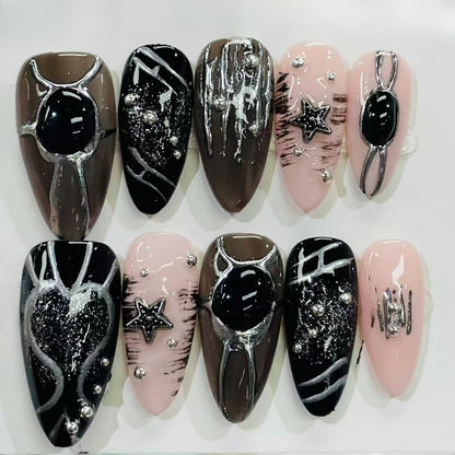 More to save up to 60% Glitter Black Leopard Press On Nails