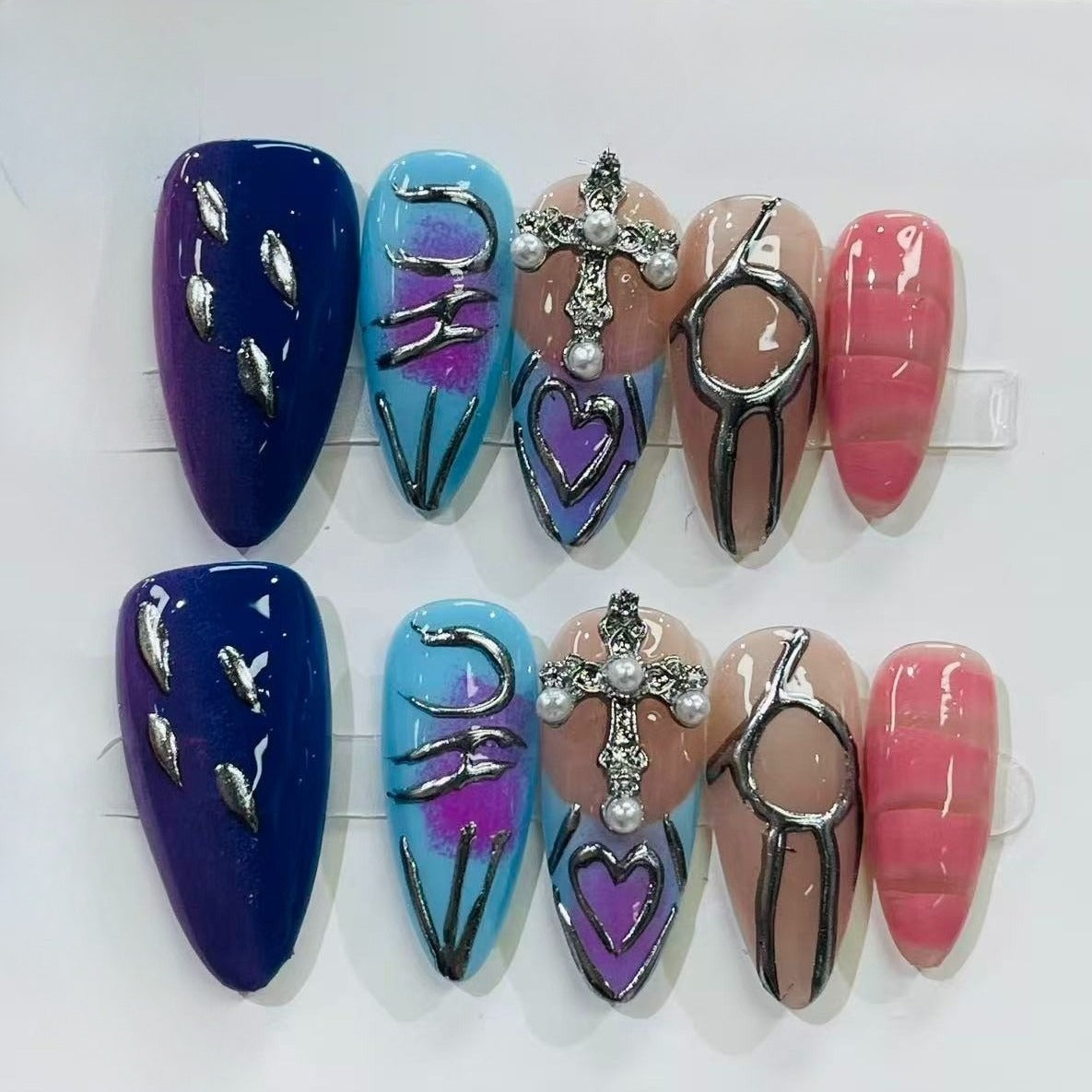More to save up to 60% French Pink Cat Eye Almond Press On Nails