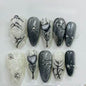 More to save up to 60% Green 3D Floral Almond Press On False Nails