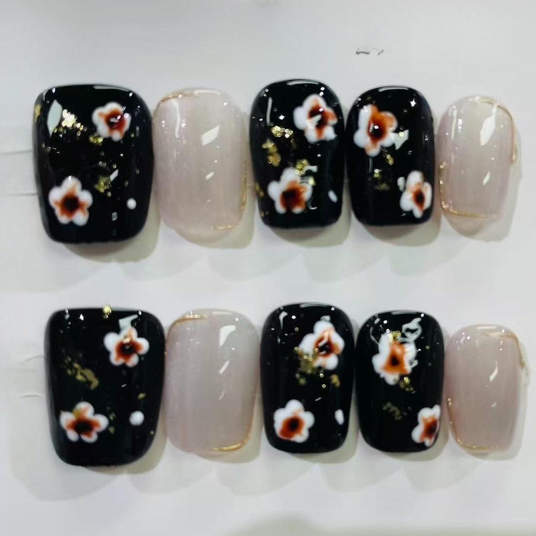 More to save up to 60% Mint Green Blue Gem Almond Handmade Press On Nails