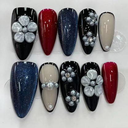 More to save up to 60% Orange Yellow Floral Fake Press On Nails