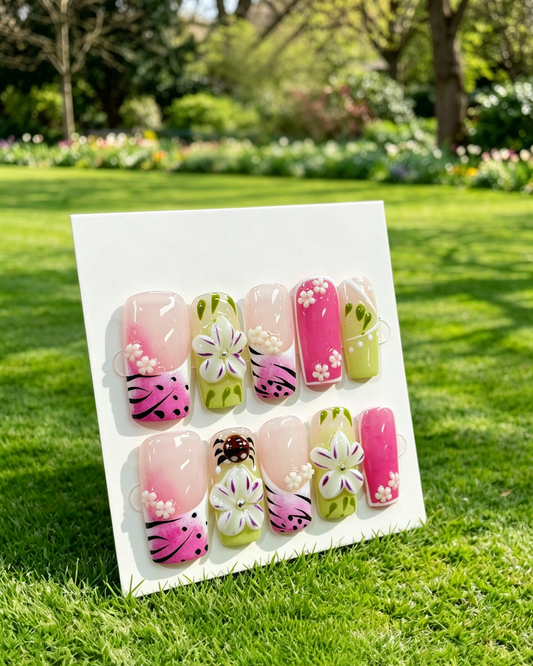 More to save up to 60% 3D Floral Handmade Press On Nails