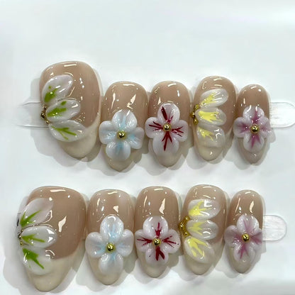 More to save up to 60% Handmade Floral Glitter Press On False Nails