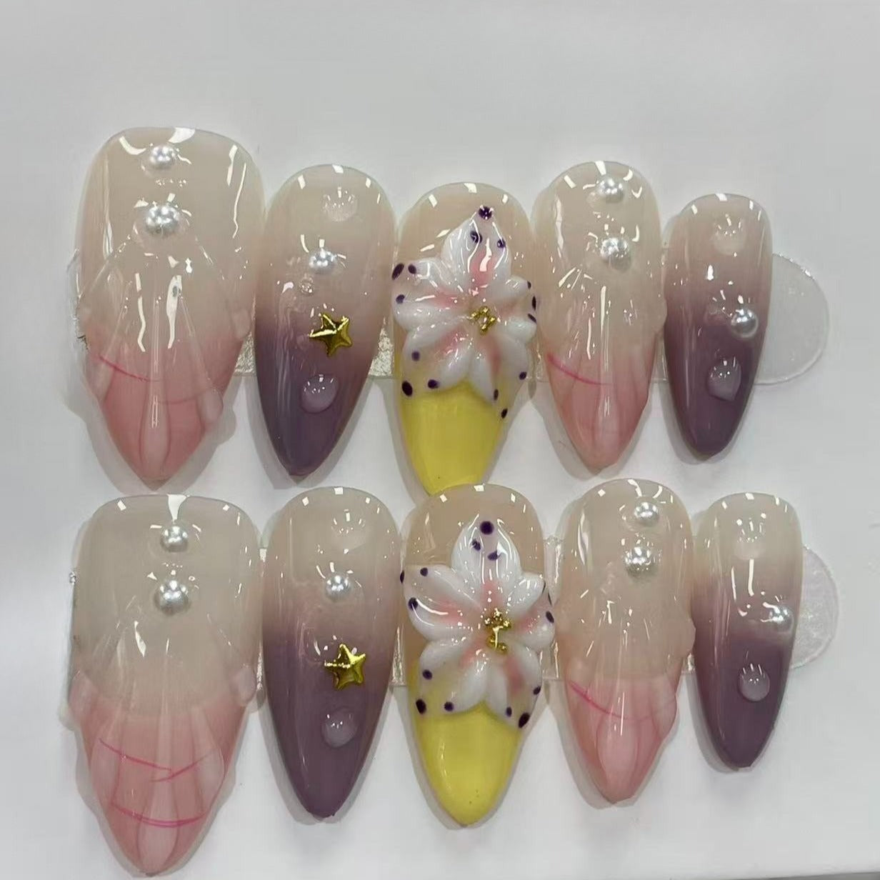 More to save up to 60% Silver Blue Gradient Nails