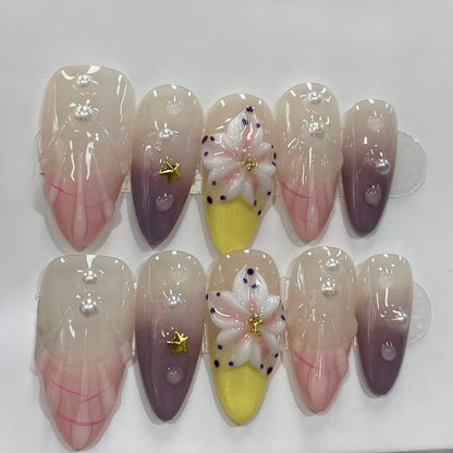 More to save up to 60% Silver Blue Gradient Nails