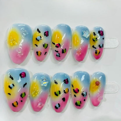 More to save up to 60% Pink Gold Almond Press On Nails