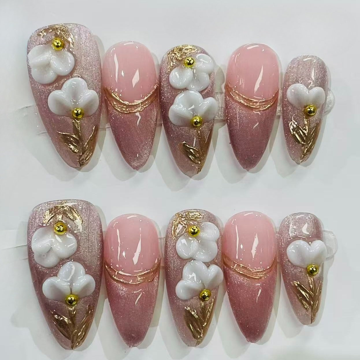 More to save up to 60% Autumn Leopard 3D Flower Press On Nails