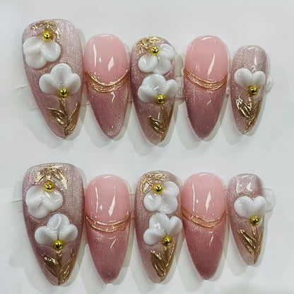 More to save up to 60% Autumn Leopard 3D Flower Press On Nails