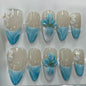 More to save up to 60% Handmade Mint Floral Press On Fake Nails