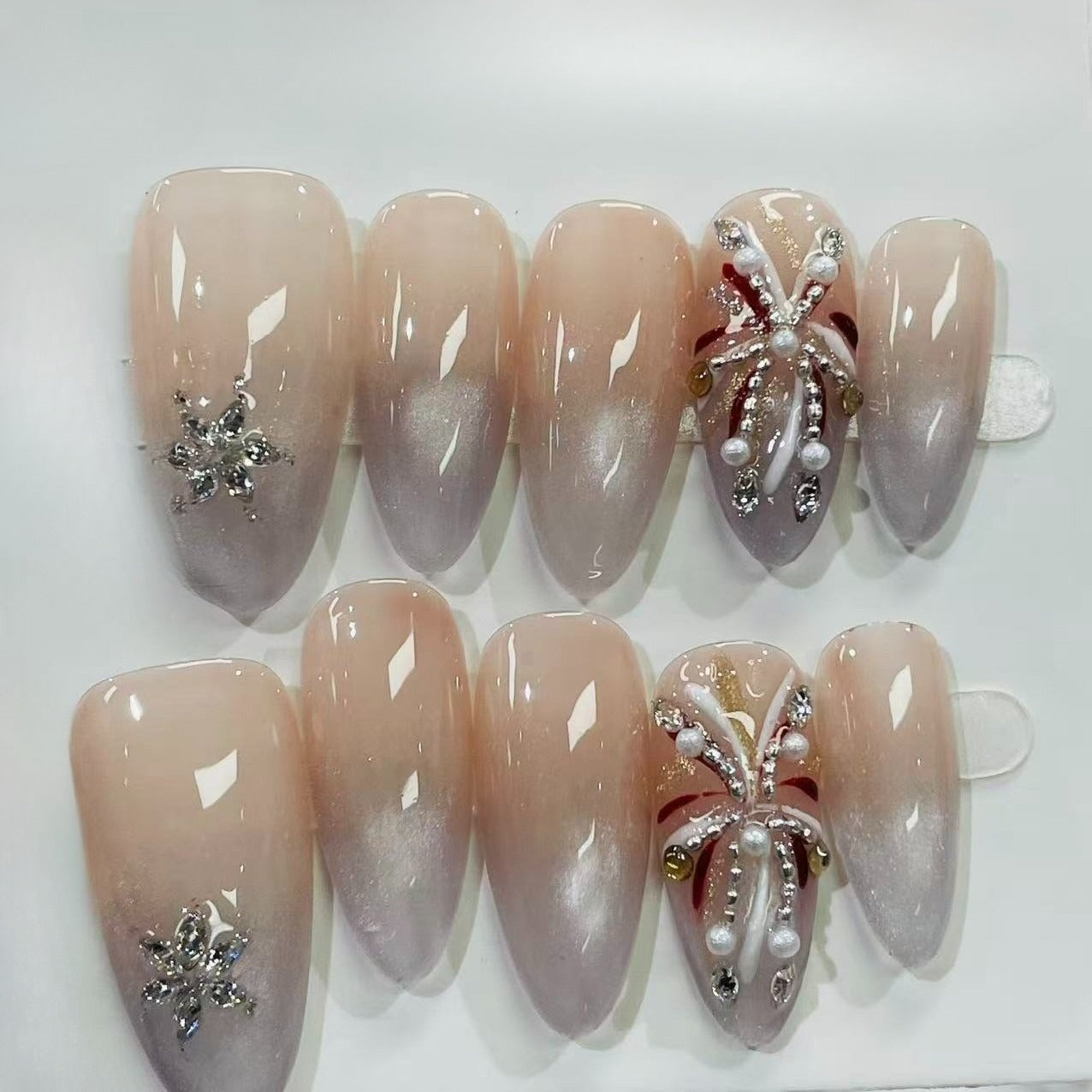 More to save up to 60% Retro Marble Pearl Short Press On Nails