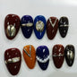 More to save up to 60% Luxury 3D Gold Flower Press On Fake Nails