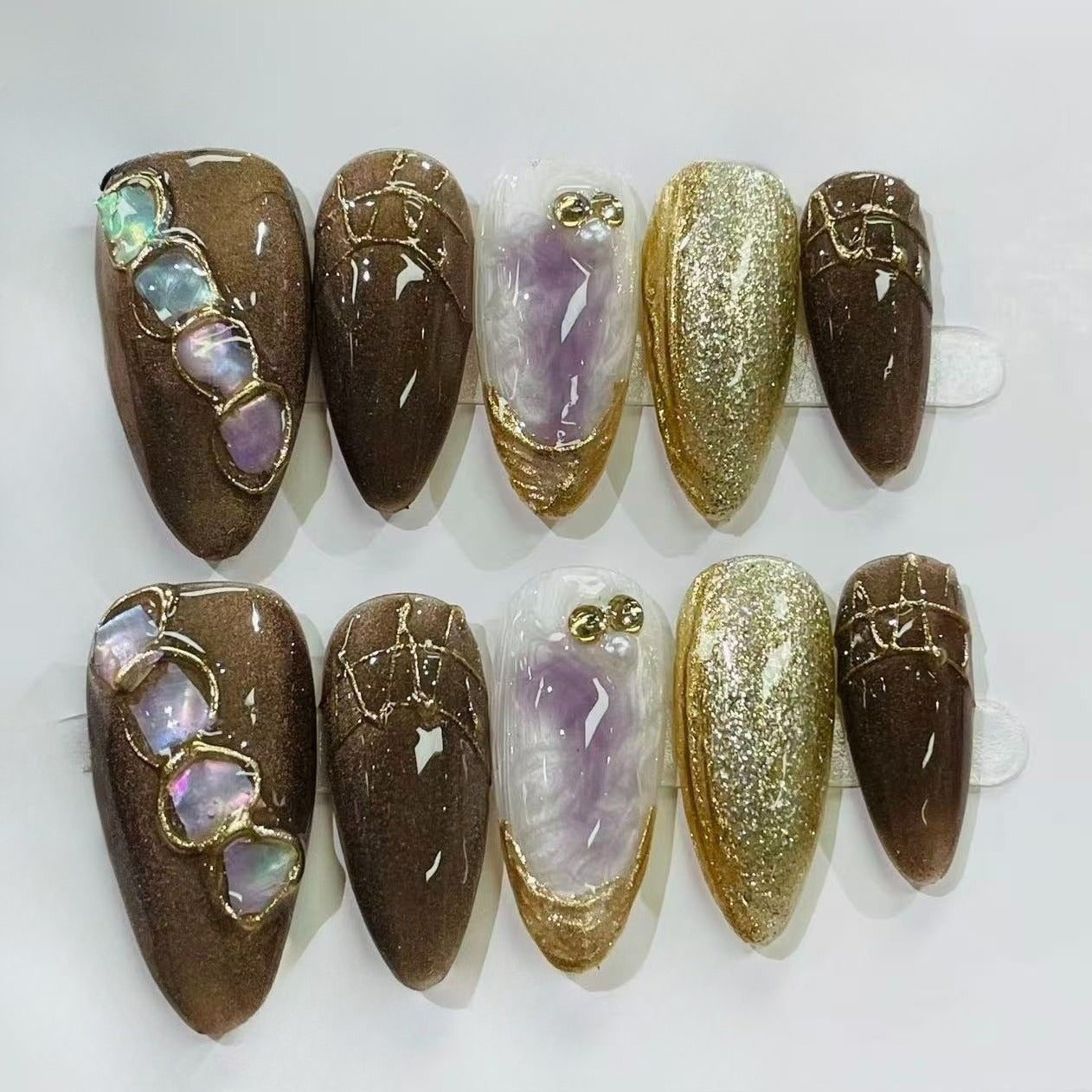 More to save up to 60% French Pink Cat Eye Almond Press On Nails