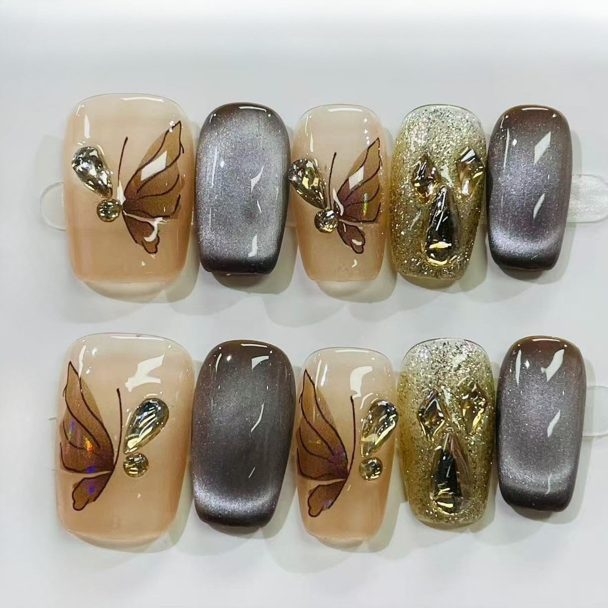 More to save up to 60% Green 3D Flower Press On Nails