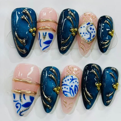 More to save up to 60% Autumn Leopard 3D Flower Press On Nails