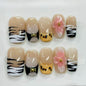 More to save up to 60% Luxury 3D Gold Flower Press On Fake Nails
