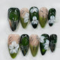More to save up to 60% Blue Press On Nails Silver 3D Flower Design