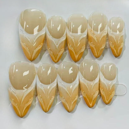 More to save up to 60% Red Glitter Gradient Silver Press On False Nails