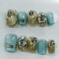 More to save up to 60% Green 3D Floral Almond Press On False Nails