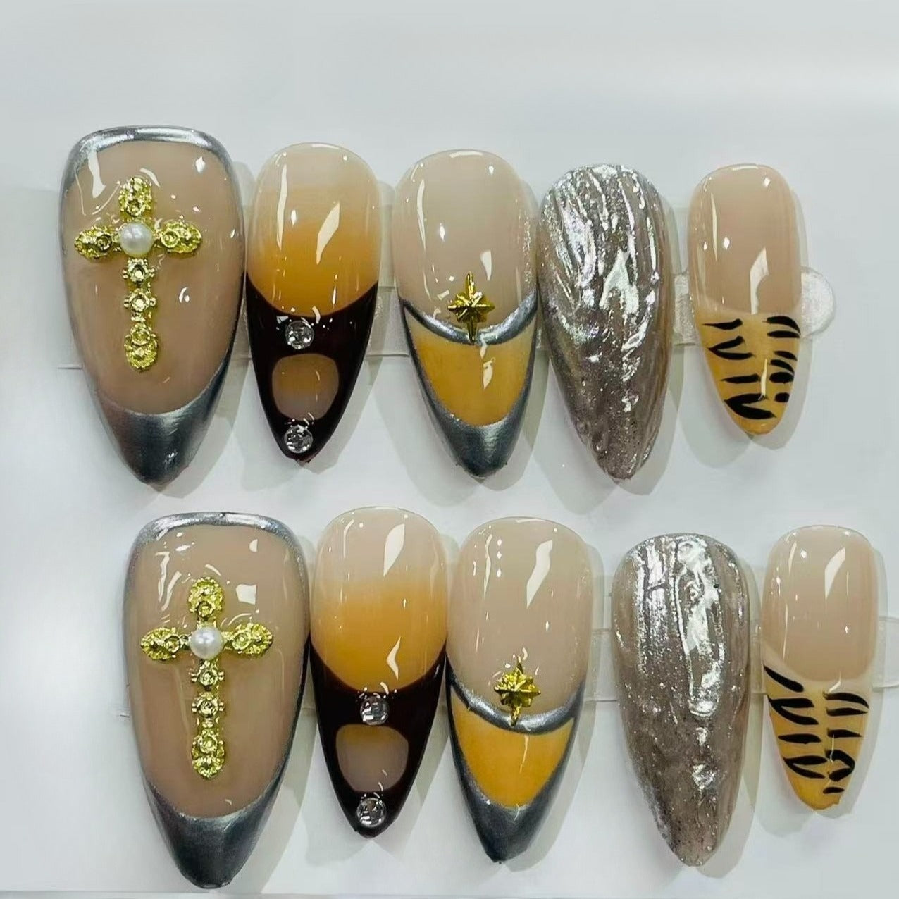 More to save up to 60% Glitter Black Leopard Press On Nails
