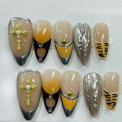 More to save up to 60% Glitter Black Leopard Press On Nails