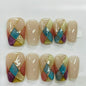More to save up to 60% Pink Gold Almond Press On Nails