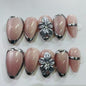 More to save up to 60% Press On Nails Pink Chrome Flower